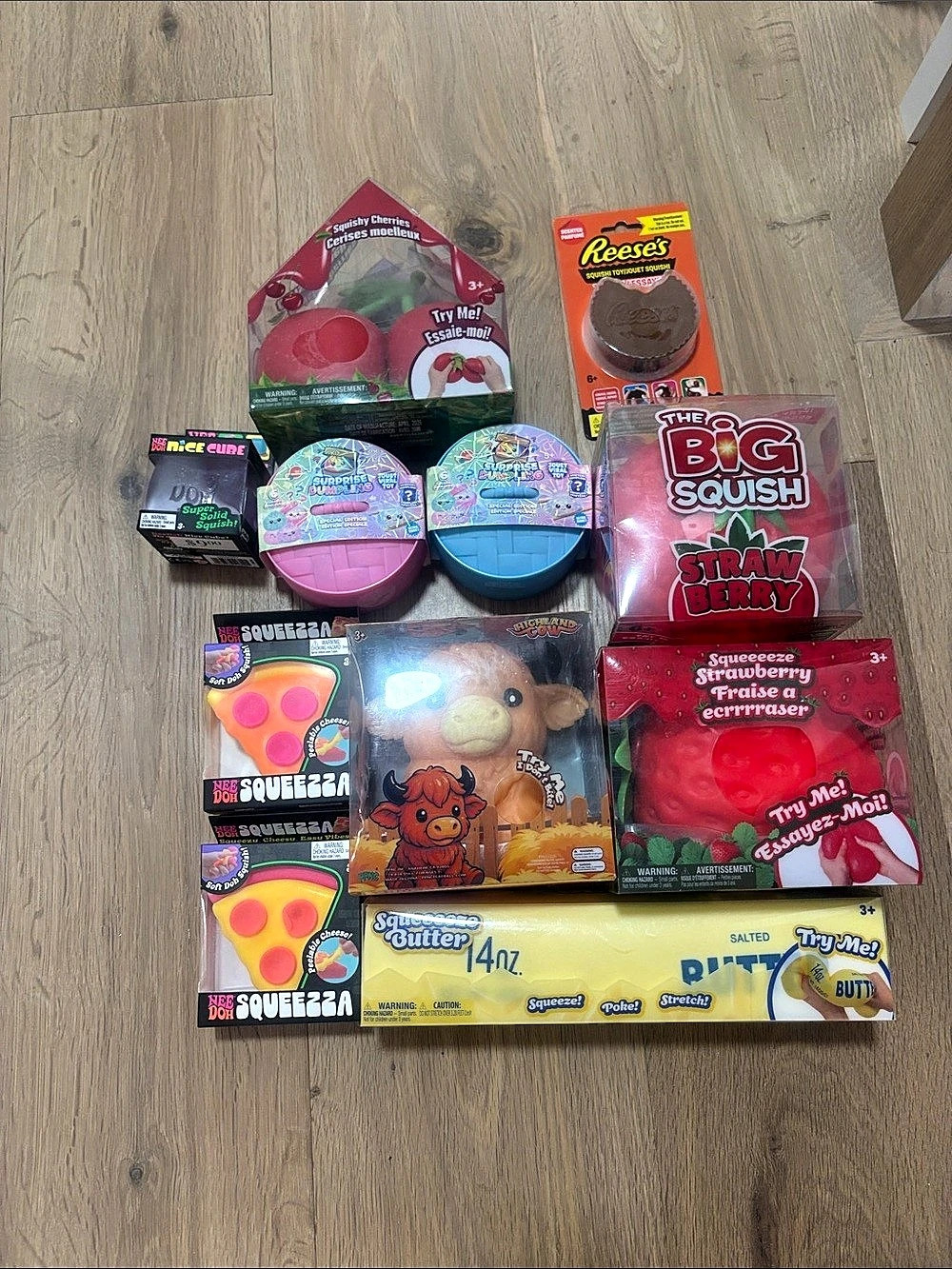Schylling NeeDoh Squeezza Pizza & Assorted Fidget Toys Lot Assorted Squish Toys.